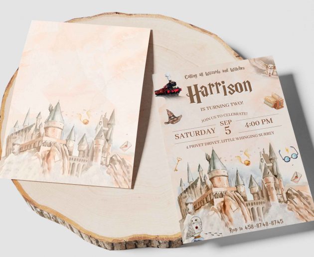 Wizard Harry Potter Editable Invitation Template - Image 3
