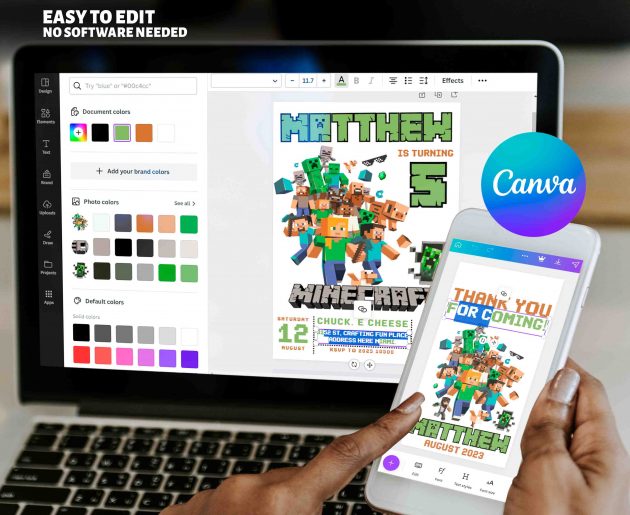 Minecraft Editable Invitation Template - Image 6