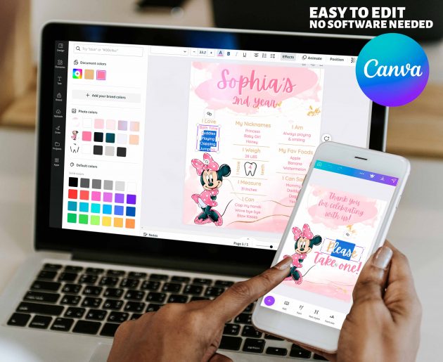 Minnie Welcome Sign Editable Template - Image 5