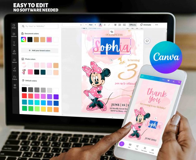 Minnie Editable Invitation Template - Image 7