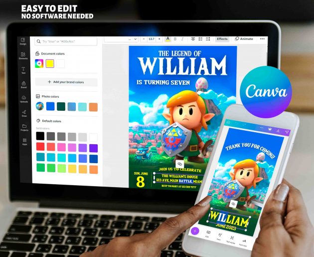 The Legend of Zelda Editable Invitation Template - Image 7
