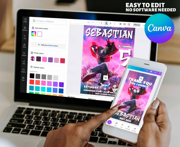 Spiderman Spiderverse Editable Invitation Template - Image 6
