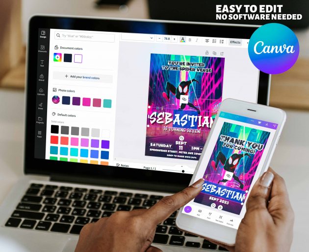 Spiderman Spiderverse Editable Invitation Template - Image 6