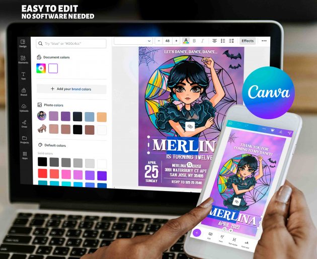 Wednesday Addams Editable Invitation Template - Image 7