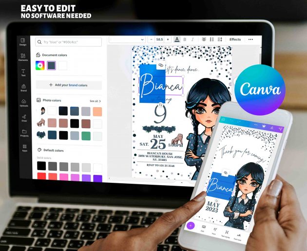 Wednesday Addams Editable Invitation Template - Image 7