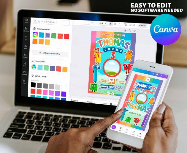 Numberblocks Editable Invitation Template - Image 6