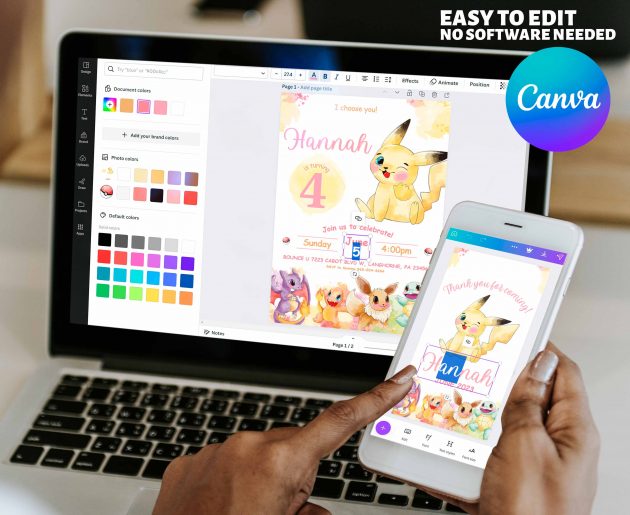 Pikachu Editable Invitation Template - Image 4
