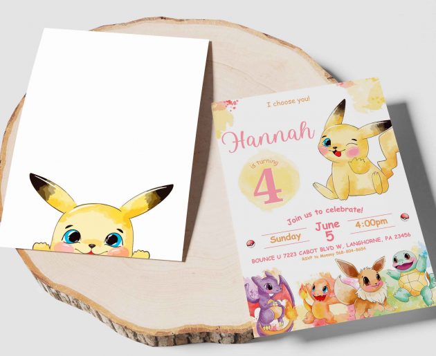 Pikachu Editable Invitation Template - Image 3