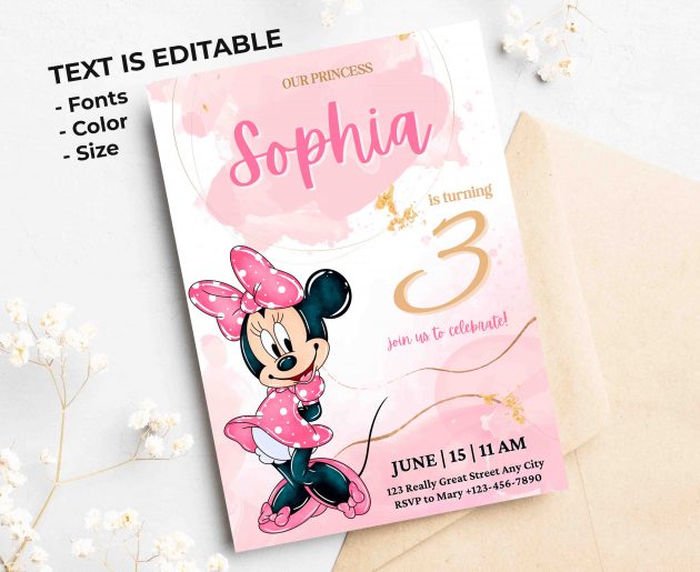 Minnie Editable Invitation Template - Image 2