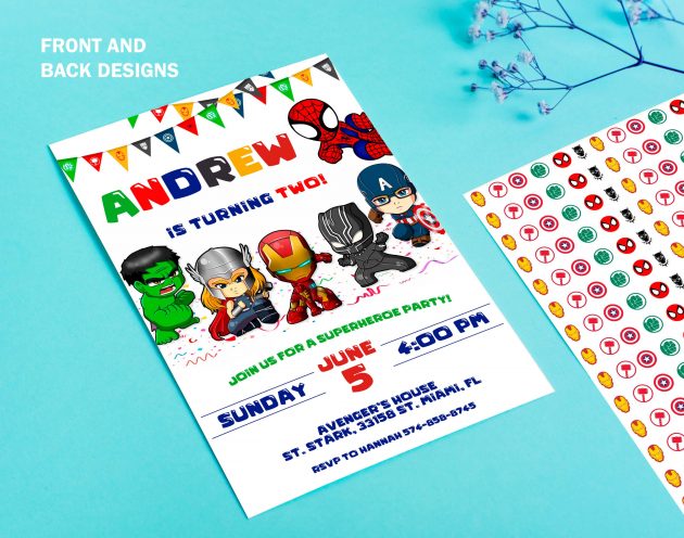 Avengers Superheroe Editable Birthday Template Invitation - Image 3