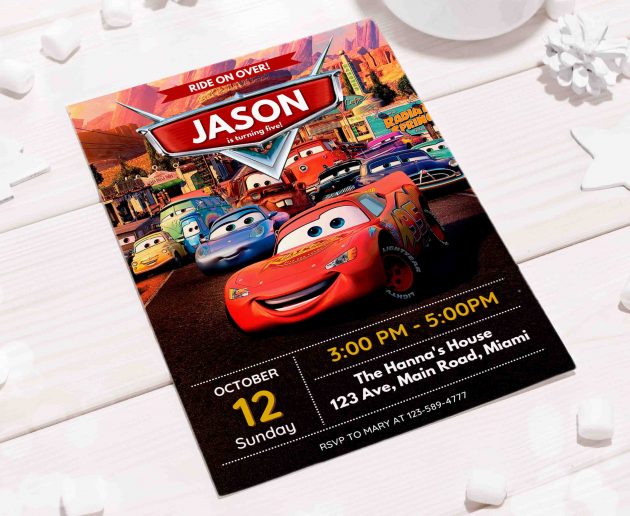 Cars Editable Invitation Template - Image 4