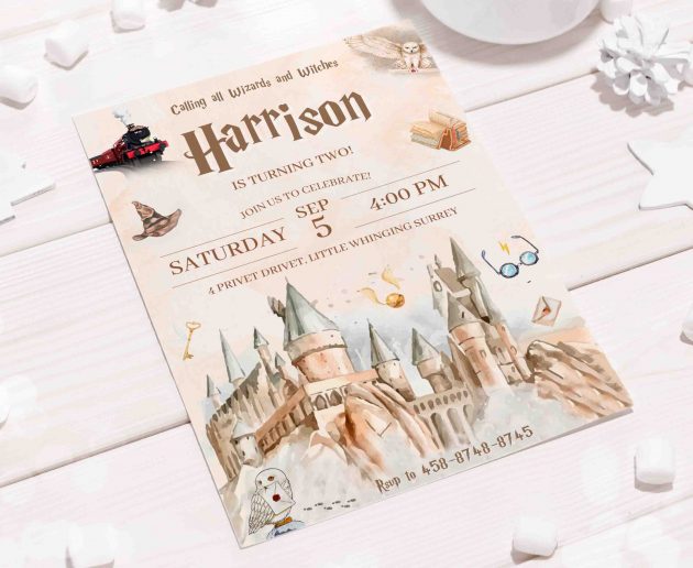 Wizard Harry Potter Editable Invitation Template - Image 5