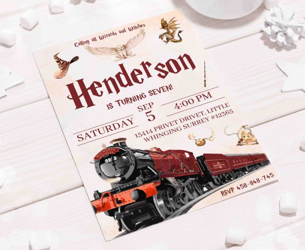 Wizard Harry Potter Editable Invitation Template - Image 6