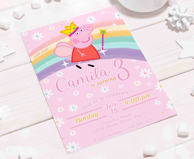 Peppa Pig Editable Invitation Template - Image 5