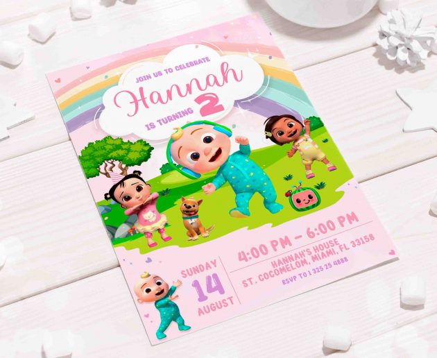 Cocomelon Girl Editable Invitation Template - Image 6