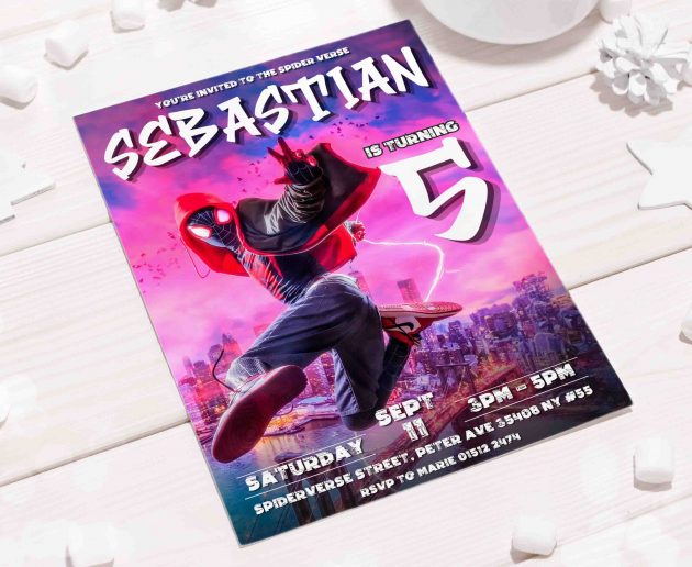 Spiderman Spiderverse Editable Invitation Template - Image 5