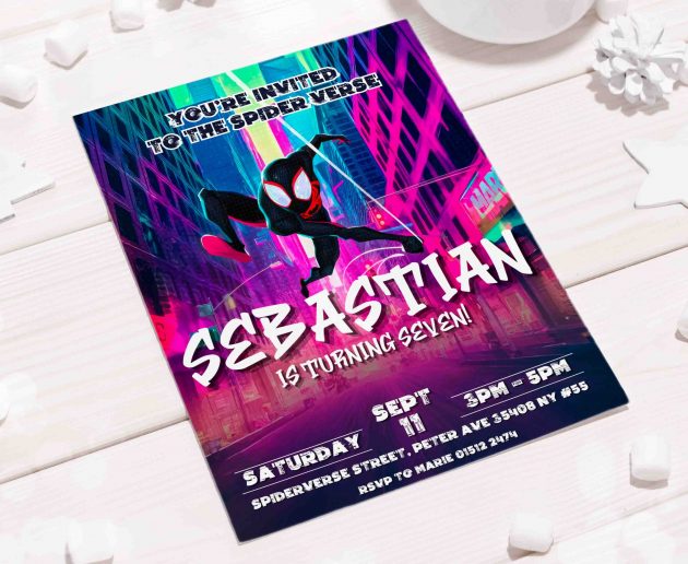 Spiderman Spiderverse Editable Invitation Template - Image 5