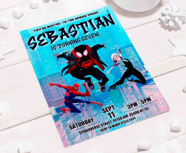 Spiderman Spiderverse Editable Invitation Template - Image 5