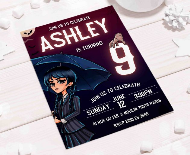 Wednesday Addams Editable Invitation Template - Image 6