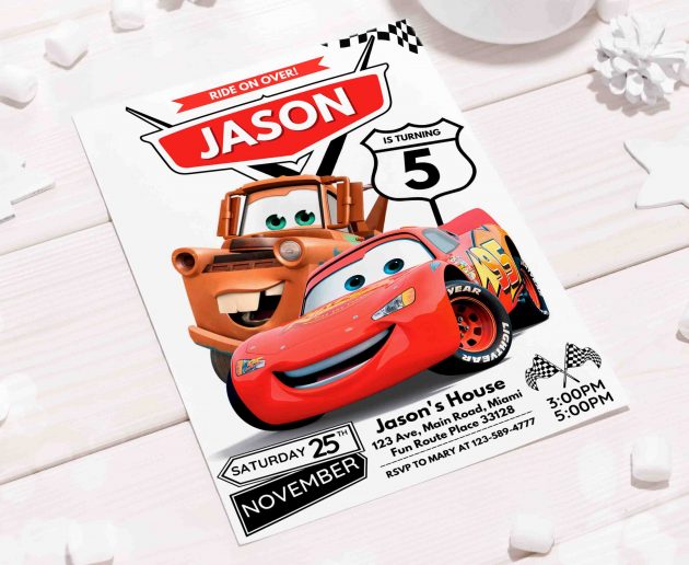 Cars Mater Editable Invitation Template - Image 5