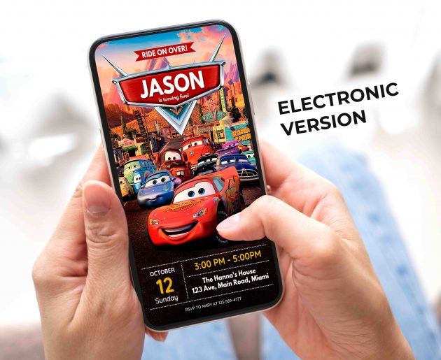 Cars Editable Invitation Template - Image 3