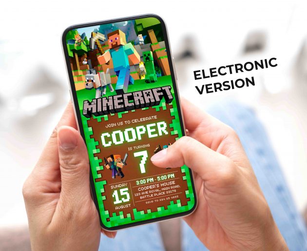 Minecraft Editable Invitation Template - Image 3