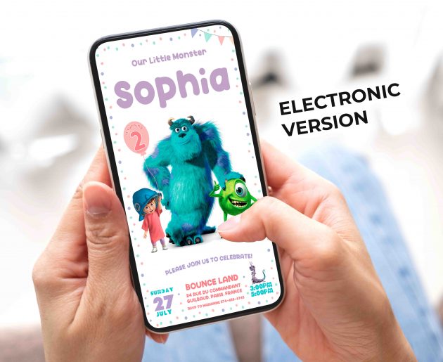 Monsters Inc Editable Invitation Template - Image 3