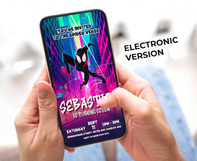Spiderman Spiderverse Editable Invitation Template - Image 3
