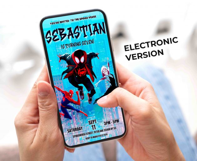 Spiderman Spiderverse Editable Invitation Template - Image 3