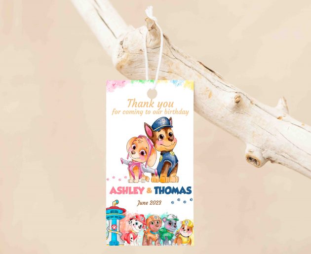 Siblings Paw Patrol Editable Invitation Template - Image 4