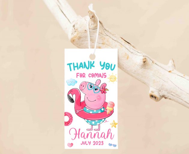 Peppa Pig Pool Editable Invitation Template - Image 4