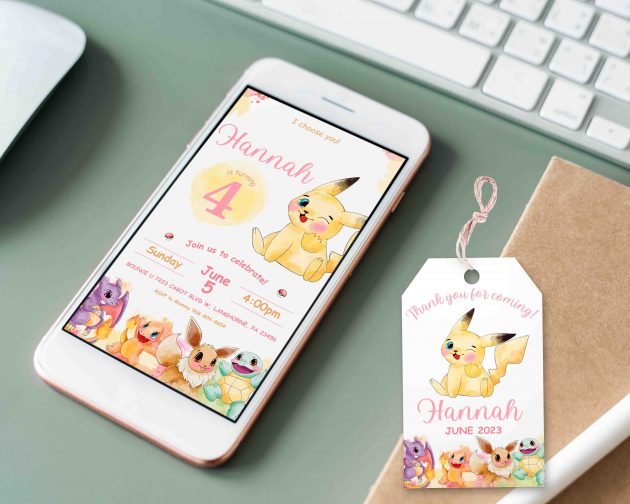Pikachu Editable Invitation Template - Image 2