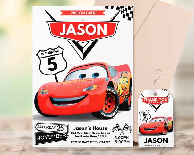 Cars Editable Invitation Template