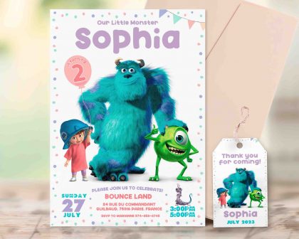 Monsters Inc Editable Invitation Template