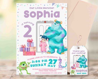 Monsters Inc Editable Invitation Template