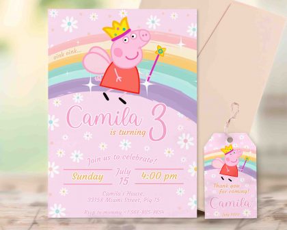 Peppa Pig Editable Invitation Template