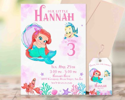 Little Mermaid Editable Invitation Template