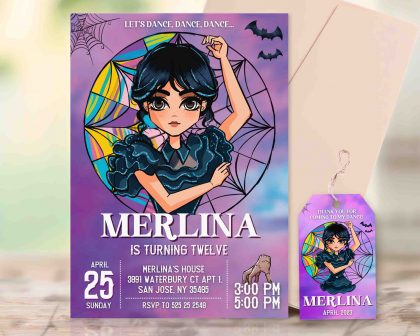 Wednesday Addams Editable Invitation Template