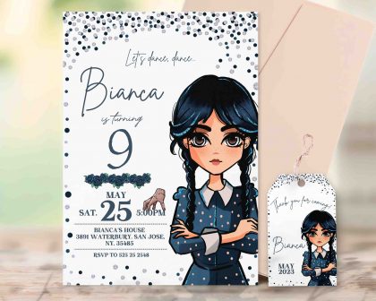 Wednesday Addams Editable Invitation Template