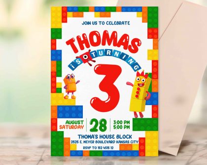 Numberblocks Editable Invitation Template