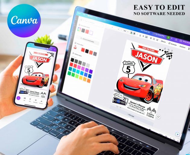 Cars Editable Invitation Template - Image 6