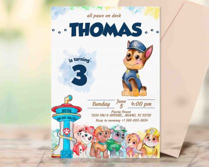 Chase Paw Patrol Editable Invitation Template