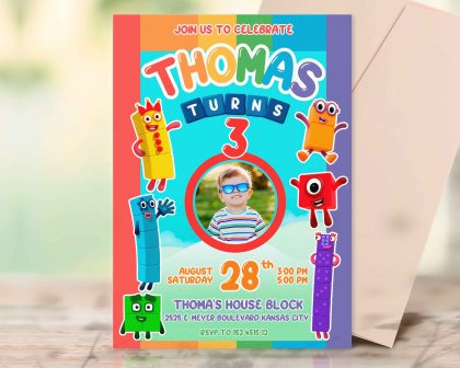 Numberblocks Editable Invitation Template