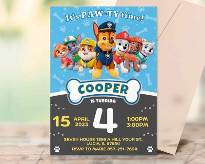 Paw Patrol Editable Invitation Template