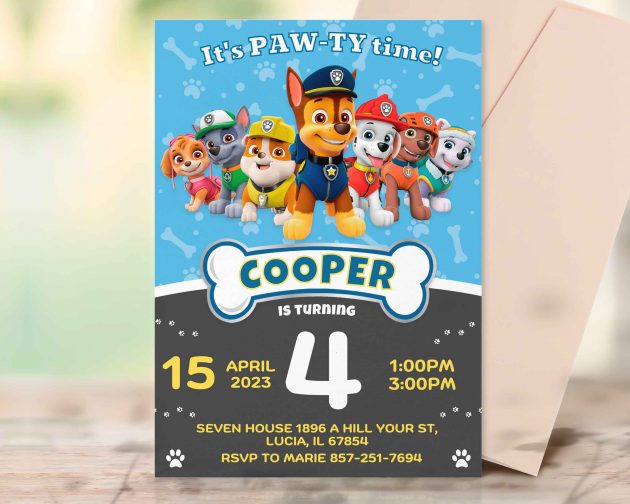 Paw Patrol Editable Invitation Template