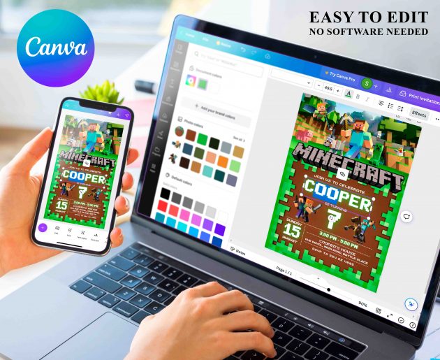Minecraft Editable Invitation Template - Image 6