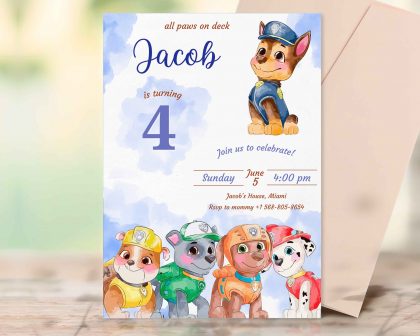 Chase Paw Patrol Editable Invitation Template