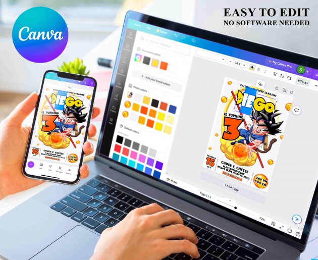 Dragon Ball Z Editable Invitation Template - Image 3