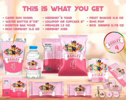 Paw Patrol Rose Birthday Party Kit