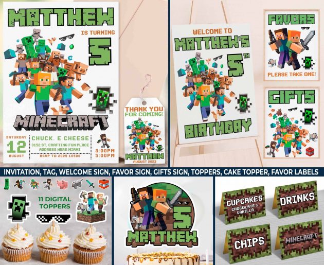 Minecraft Birthday Party Kit